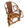 Organic Modernist Armchair in Rattan and Cowhide, Italian Work, A