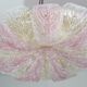 Large Size Pink and Transparent Murano Glass Leave Ceiling Light or Chandel