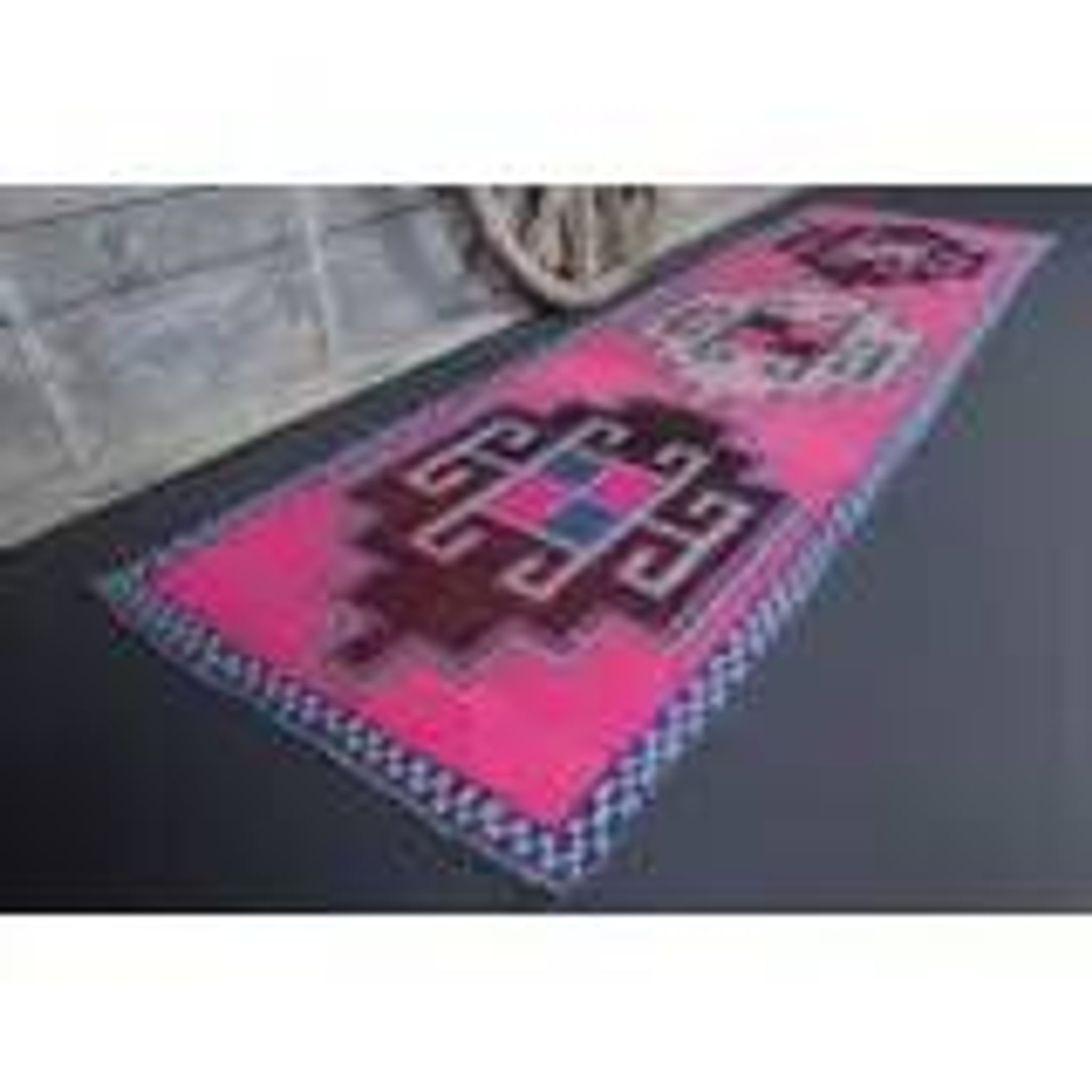 1970s Vintage Turkish Oushak Diamond Wool Runner 98x334