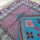 Tunisian carpet in turquoise wool and fuchsia 157x267cm