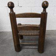 Chaise enfant 1960 chêne et osier