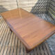 Extendable teak table, sled base, vintage style.