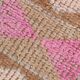 3x10 Fuchisa Pink & Caremel Brown Geometric Pattern Vintage Runner Rug