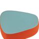 Medium pouf/footrest Fjord in red and turquoise by Patricia Urquiola for Moroso.