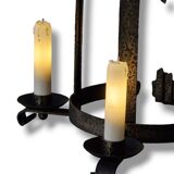 Wrought iron hanging chandelier from the 1950s