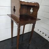 Old solid oak bedside table