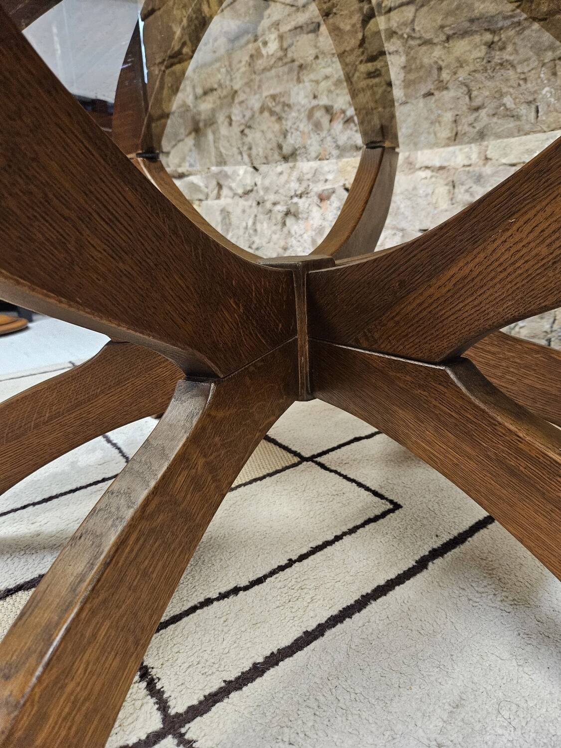 Table basse brutalist vintage 1970"