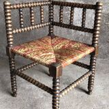 Turned wood corner chair