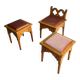 Lot de 3 tabourets rustiques néogothiques, années 1970