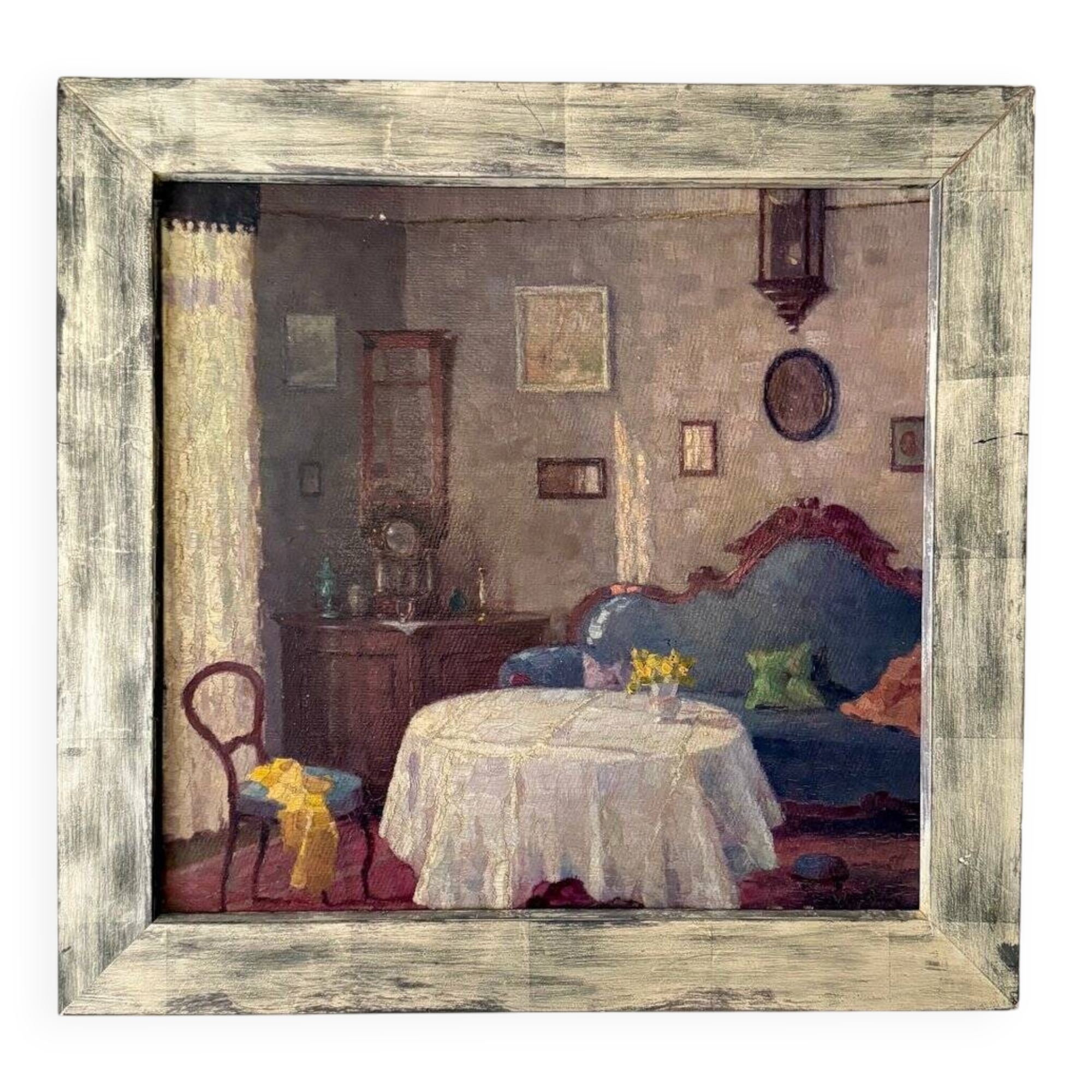 Salon Interior, 1840, Oil on Canvas, Framed