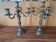 Pair of gilded bronze and brass candelabra with 4 light arms.