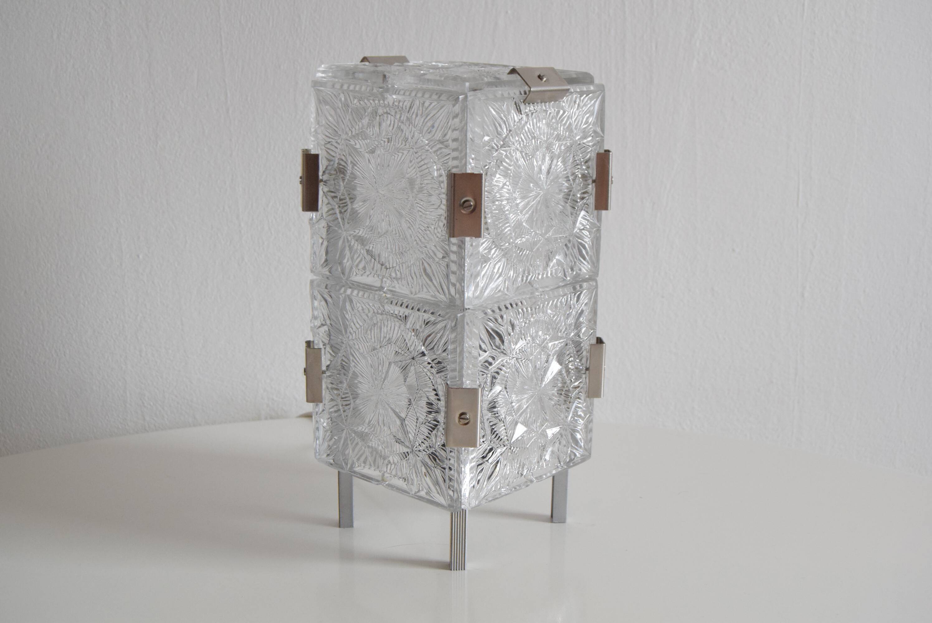 Vintage Glass  Table Lamp by Josef Hejtman for Kamenicky Senov,Czechoslovakia,1960's.