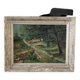 Peinture à huile balade en forêt Bailly