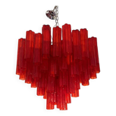 Red "Campari" Colour Chandelier in  Glass