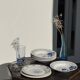 Decorative plate with blue flower pattern D25