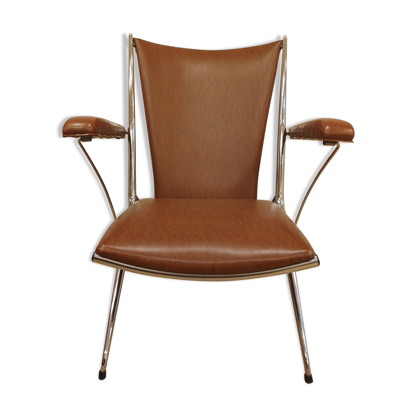 Leatherette folding armchair