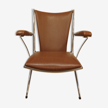 Leatherette folding armchair