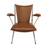 Leatherette folding armchair
