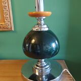 Large vintage 70'S lamp in aluminum and metal