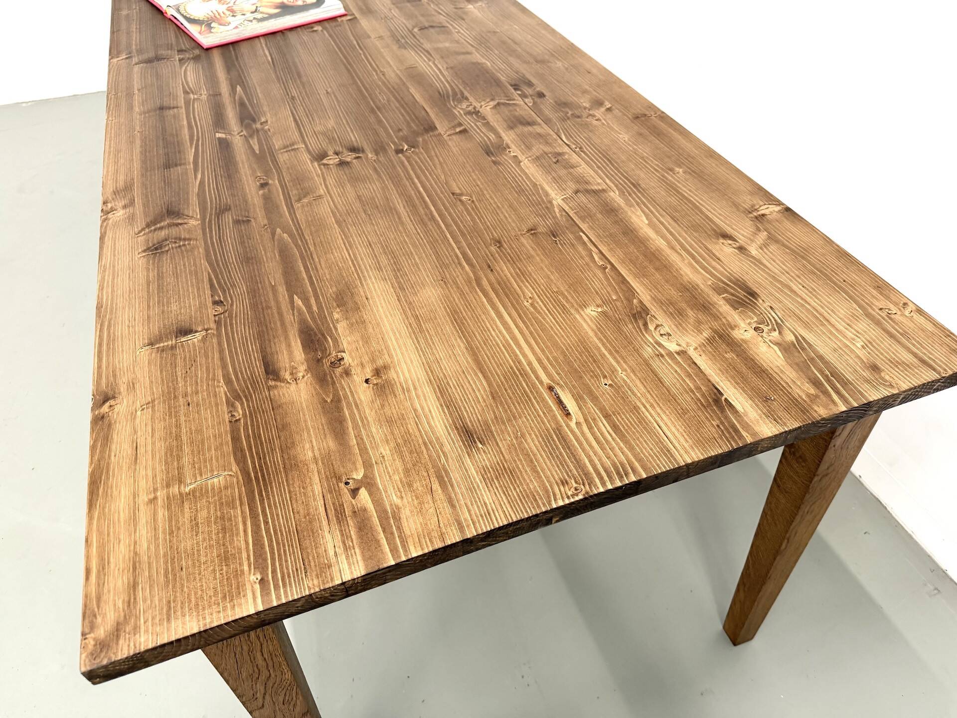 Farm table with tapered legs, L 260 cm