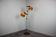Adjustable double floor lamp in "Space Age" style, Hungarian from the 1970s, in orange and chrome brown.