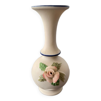 Mini white soliflore vase with a rose