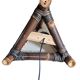pairs of pyramid lamps in bamboo and fabric from 1960/1980