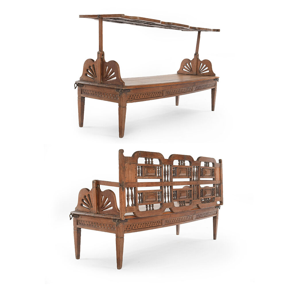 Transformable wooden bench