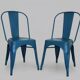 Pair of Tolix Chairs in blue metal by Xavier Pauchard