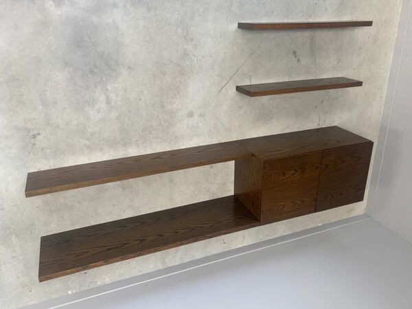 Wenge wood wall unit / sideboard 1960s
