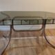 Vintage glass and chrome table