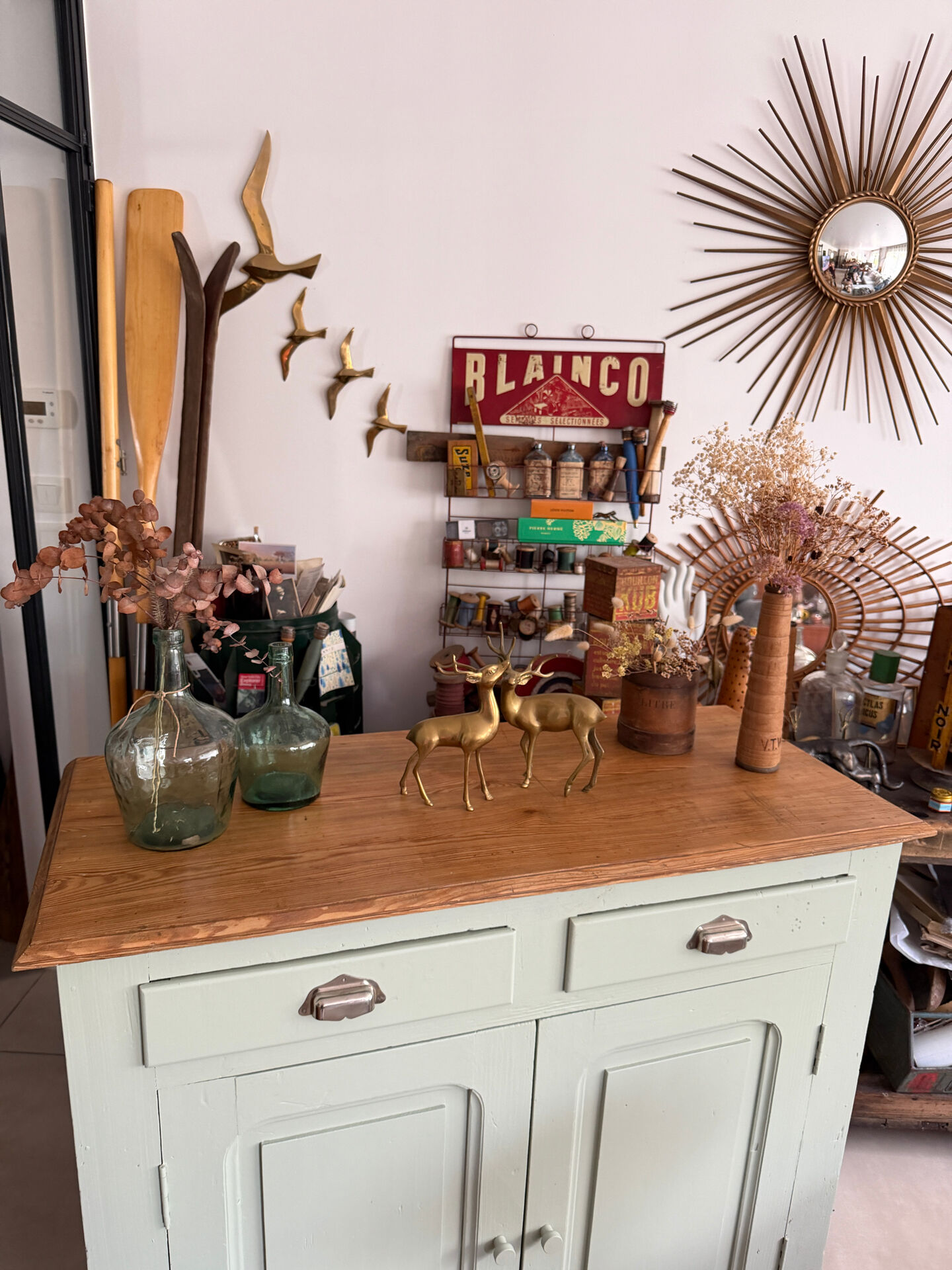 Vintage green almond Parisian buffet