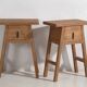 Ensemble de tables de chevet en bois massif. Ensemble de 2 pièces