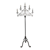 Wrought iron floor lamp with 5 light arms, 1940