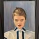 Portrait de femme huile sur isorel XXe
