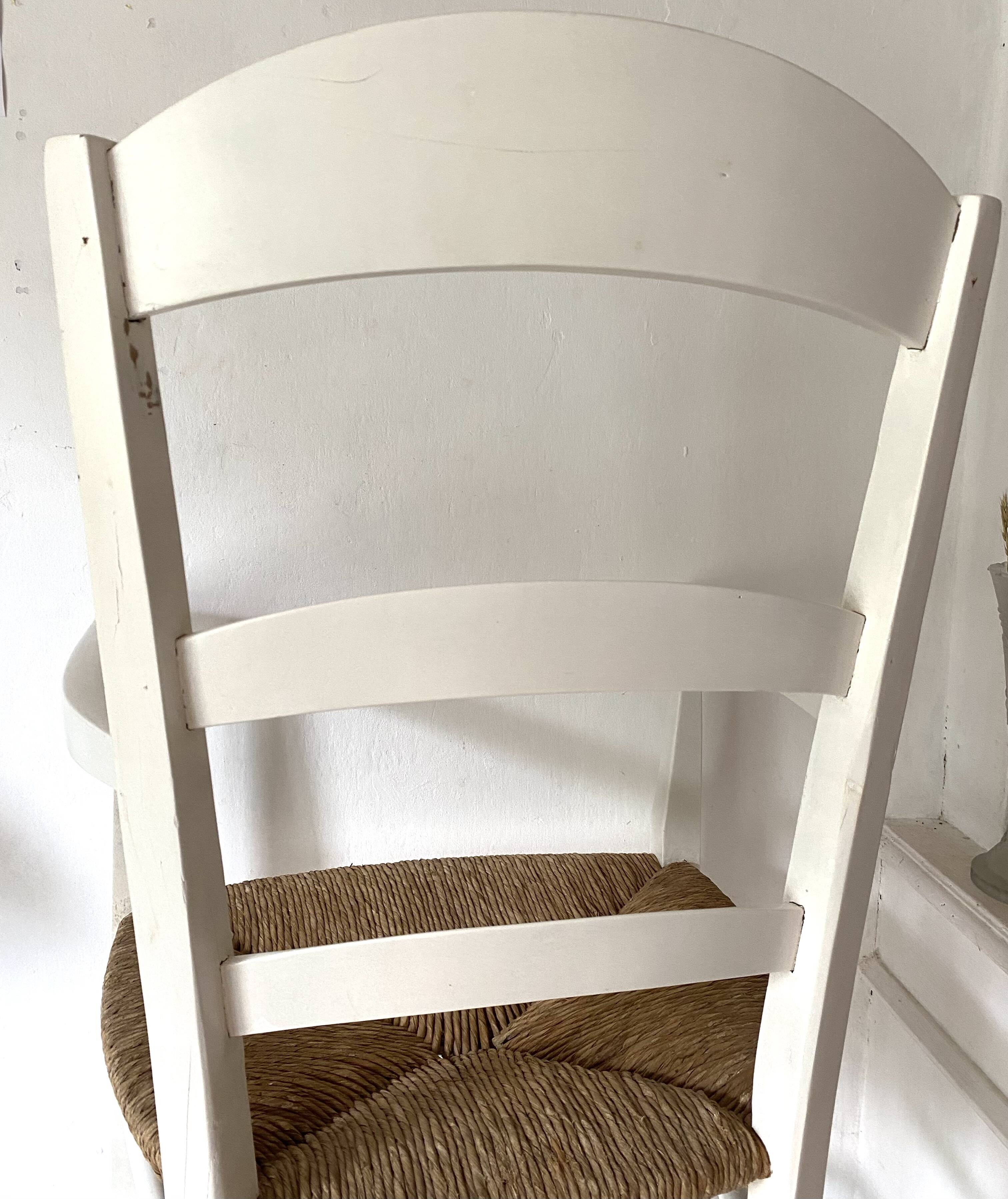 Fauteuil en bois et paille , esprit campagne