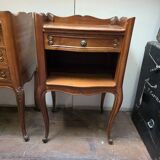 Pair of Louis XV style bedside tables in solid cherry wood