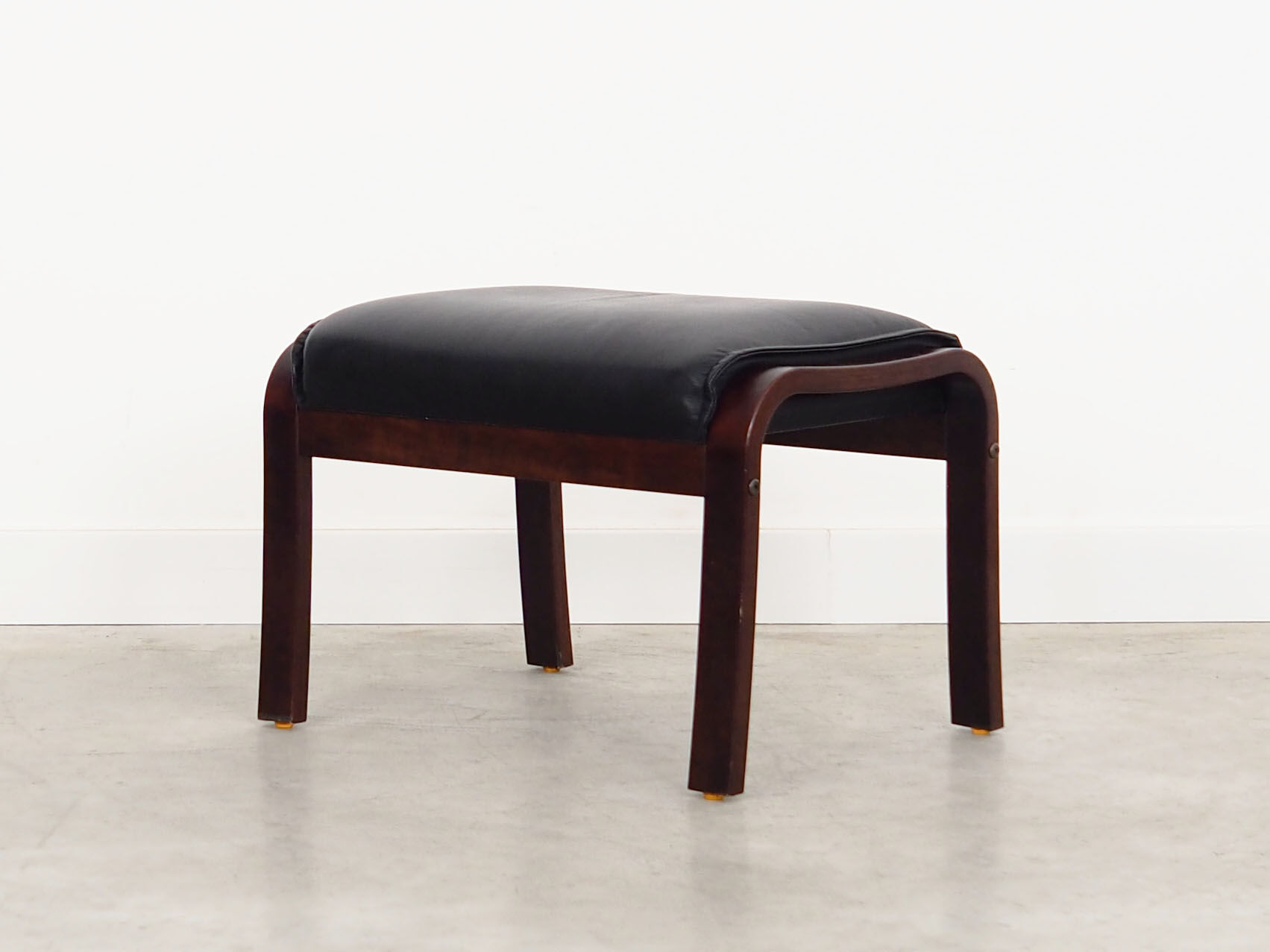 Leather footrest, Danish design, 1960s, production: Denmark