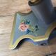 Small bedside lamp with clip, vintage painted flowers