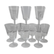 Lot de 10 verres à vin / eau gravés années 50