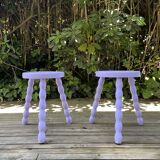 Pair of purple twisted stools or tables