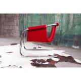 Vecta Zermatt armchair in red velvet, 1970s