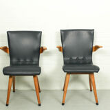 Ensemble de 6 chaises de salle à manger en similicuir Cor van Os modèle Swing, années 1960