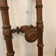 Wooden coat rack with swivel hooks