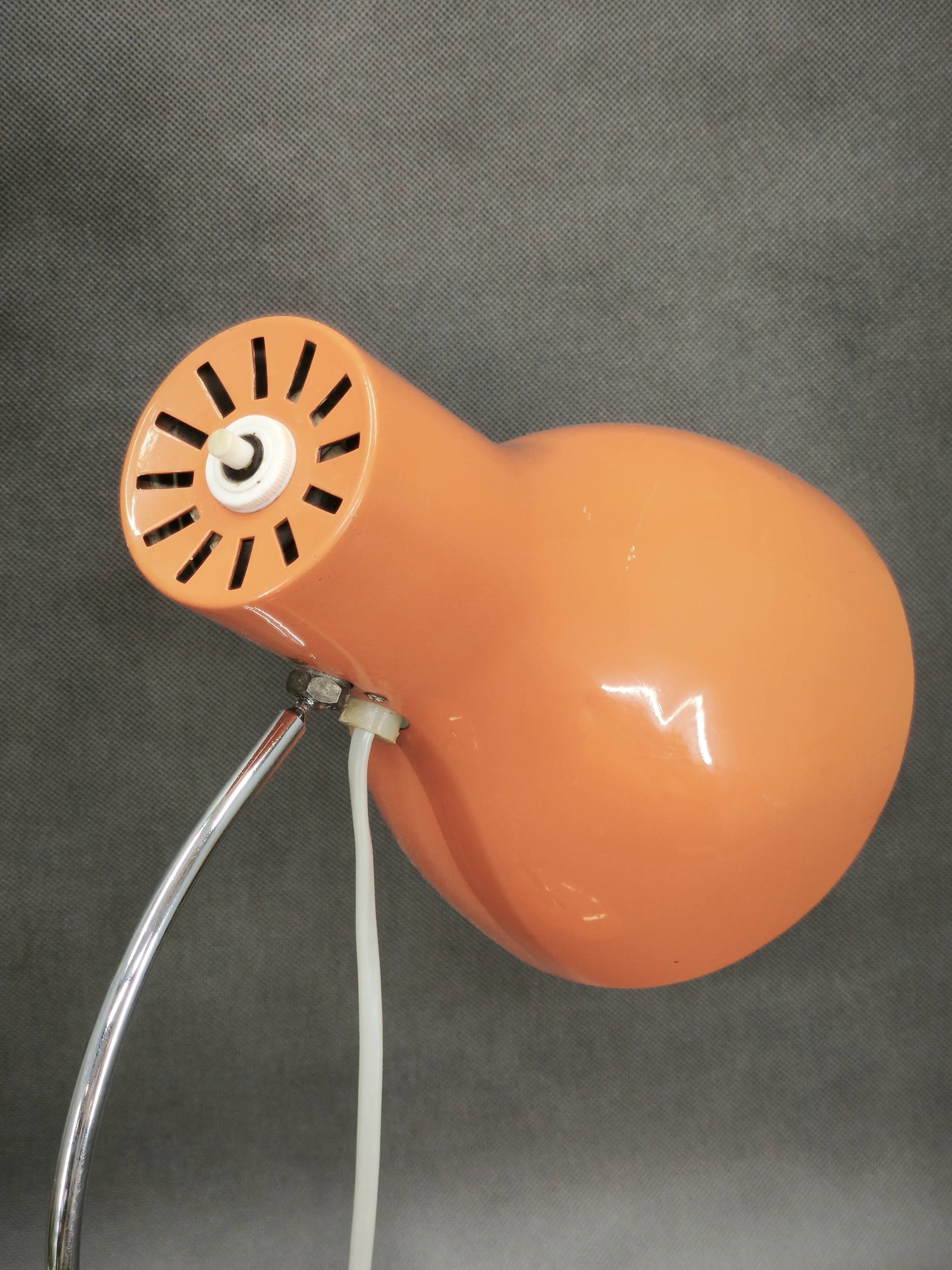 Josef Hůrka Orange Table Lamp for Napako, Czechoslovakia, 1960s