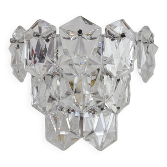 Mid Century Chrome and Crystal Glass Kinkeldey Sconce Wall Lamp Germany, 1960