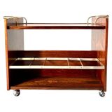 Vintage rosewood bar cart, Italy 1960s