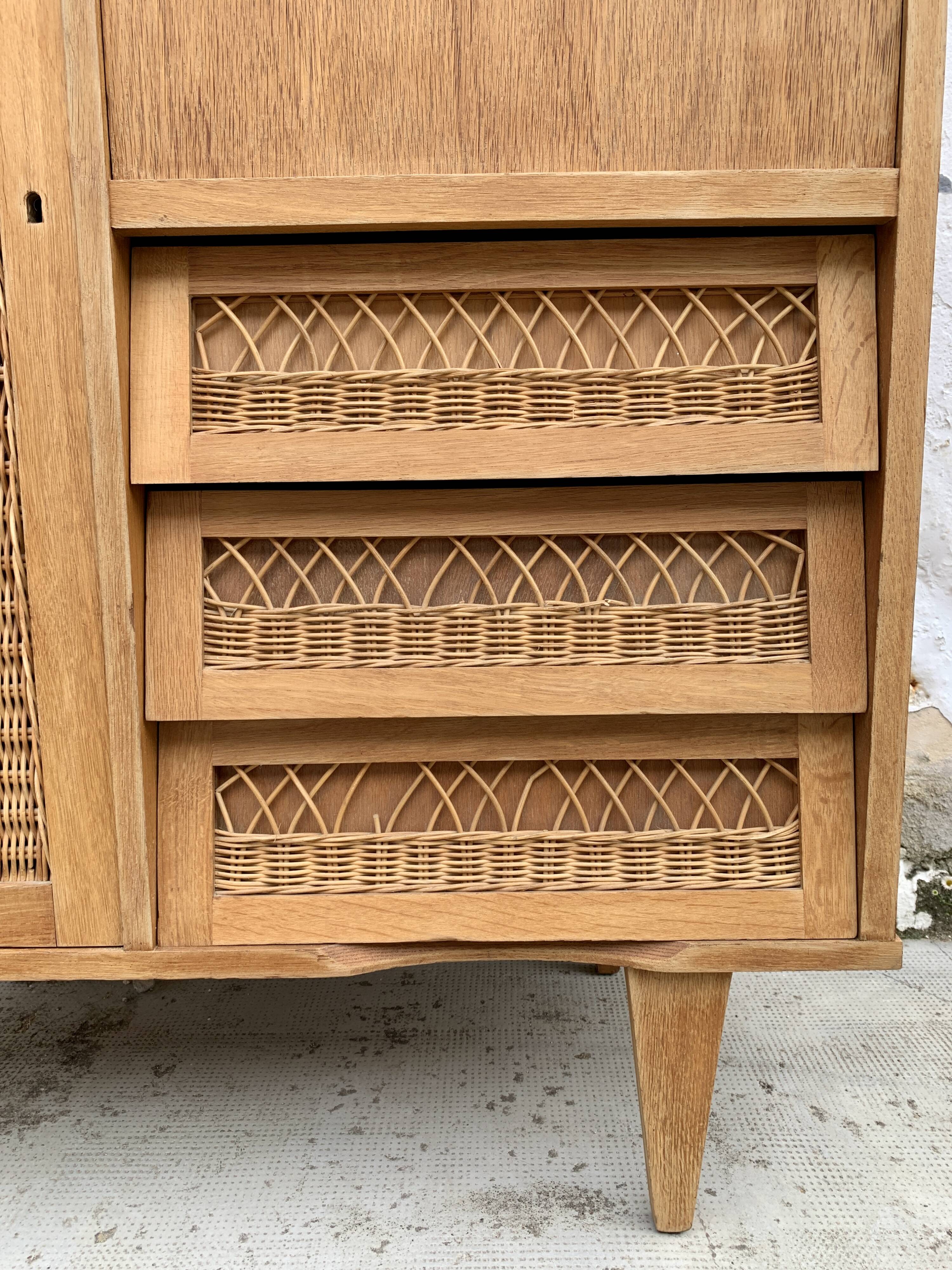 Vintage secretary wardrobe storage cabinet