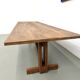 Large refectory table in solid pine and beech, with an X-shaped base.