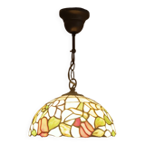 Floral decorated glass Tiffany suspension style.